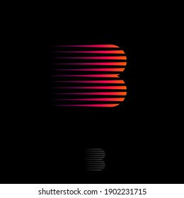 B letter. Letter B consist of some dynamic strips. B monogram with dynamic strips like wind. Logo can use for business, logistic and delivery company. 