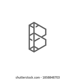 B letra construcción tipo de logotipo vector, logotipo para arquitectura con ilustración de línea de estructura