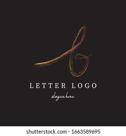 b letter creative colorful brush logo design template 
