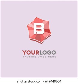 B Letter Creative Floral Logo, Rose Flower Red, beauty and fashion logo