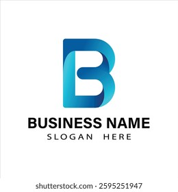B letter Creative vector templates abstract typography colorful logo design
