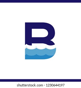 B Letter and creative wave logo vector template