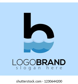 B Letter and creative wave logo vector template