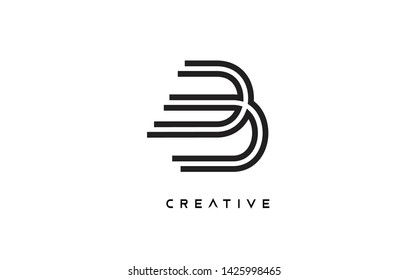 B Letter Design Logo with Creative Modern Trendy Minimalist Monogram Style Vector Illustration.