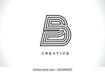 B Letter Design Logo with Creative Modern Trendy Minimalist Monogram Style Vector Illustration.