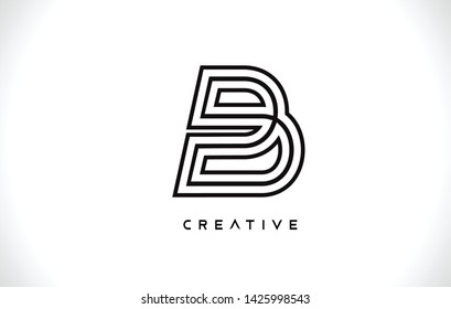 B Letter Design Logo with Creative Modern Trendy Minimalist Monogram Style Vector Illustration.