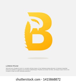B letter design logotype. Palm icon in letter B.