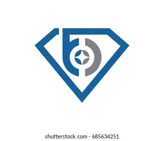 B Letter With Diamond Logo Template