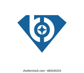 B Letter With Diamond Logo Template