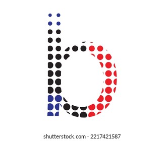 b letter doted logo design template 