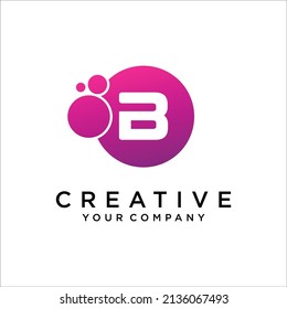 B Letter With Dots Logo Design Vector