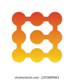 B letter dots technology logo