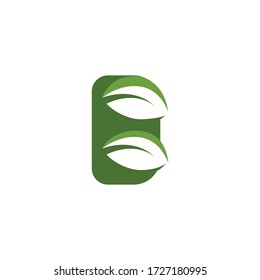 B Letter eco leaf concept  Icon Design Vector Illustration