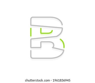 B letter ecology logo. Vector font for bio posters, spa emblem, vegan, herbal and botanical cards etc.    