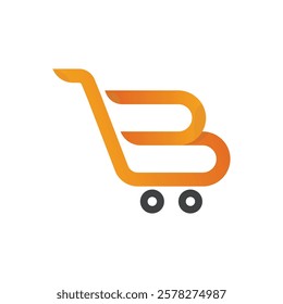 B letter ecommerce logo design concept 