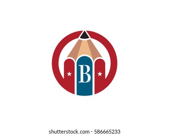 B letter education logo design, vector