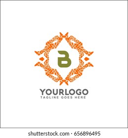 B letter emblem of the weaving circle. Monogram design for Royalty, business card, Boutique, Hotel, Heraldic, Web design, Jewelry. Vector illustration