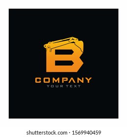 B Letter Excavator Logo Design Vector Stock Vector (Royalty Free ...