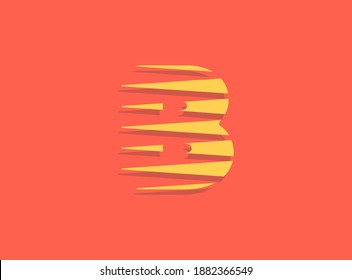 B letter fast, speed motion logo. Sport style futuristic obliques design useful for delivery posters, industrial, racing identify and more