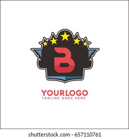 B Letter Fight boxing sport typography, t-shirt graphics, brand vector illustration.