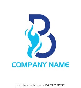 B Letter Fire Burning symbol template Vector illustration of abstract letter B with fire flames and Orange Swoosh design. Letter B logo with creative cut and shape eps 10