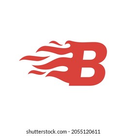 B Letter Fire Flame Hot Uppercase Stock Vector (Royalty Free ...