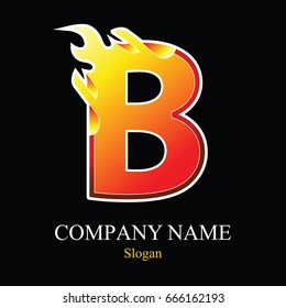 B letter fire logo design template. Vector design template elements for your application or company.