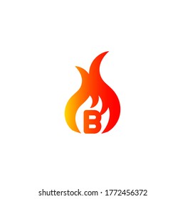 B Letter Fire Logob Letter Logo: เวกเตอร์สต็อก (ปลอดค่าลิขสิทธิ์ ...