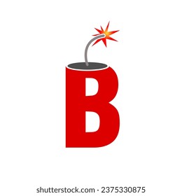 Icono del vector de petardo de letra B.