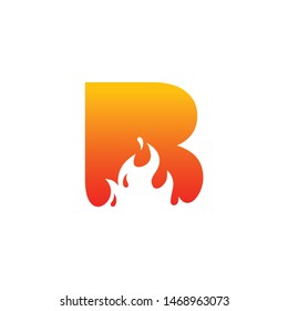 B Letter Flame Logo Design Template Inspiration
