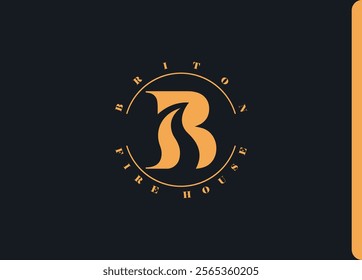 B Letter Flame Logo Design. Fire Logo Lettering Concept Vector