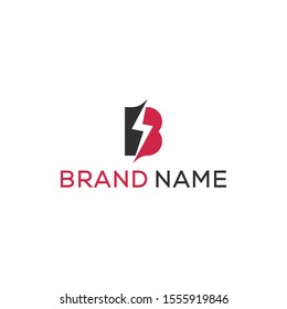 B Letter With Flash Logo Design