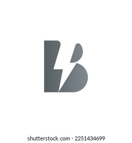 B letter with flash sign logo design