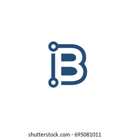 B LETTER B FONT TECH LOGO VECTOR TEMPLATE