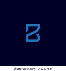 B letter forming number 2 logo design vector icon illustration inspiration