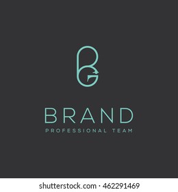 B letter and G letter vector logo design template