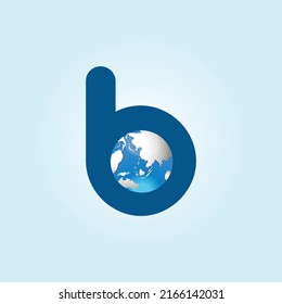 B Letter Global Business Travel Logo Stock Vector (Royalty Free ...