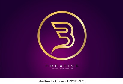 B Letter Gold Logo Design. Modern B Icon With Creative Golden Beautiful Monogram Design Vector Illustration.