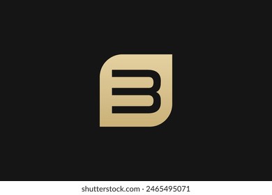 Logotipo de la marca de la Marca comercial de Vector dorado B Letter