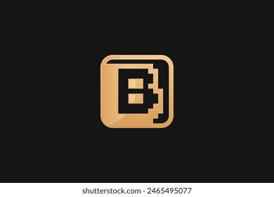 B-Buchstabe Gold Vektorgrafik Marke Brandes Logo