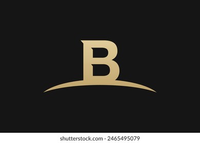 Logotipo de la marca de la Marca comercial de Vector dorado B Letter