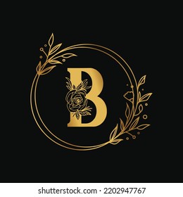 B Letter Golden Gradient Design