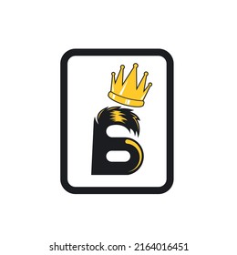 B letter hair concept with royal crown  icon vector deesign template web