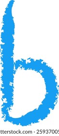 B Letter Hand Drawn Crayon Alphabet Vector Illustration