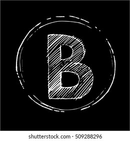 B Letter Hand Drawn Vector Illustration Stock Vector (Royalty Free ...