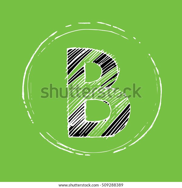 B Letter Hand Drawn Vector Illustration Stock Vector (Royalty Free ...