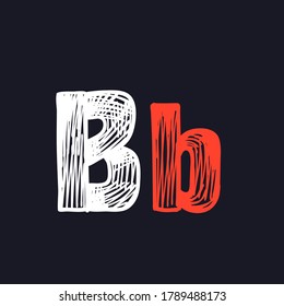 B letter hand-drawn by chalk on a blackboard. This font is perfect for a school signboard, advertising of a coffee shop, retro logos, handwritten posters, bar identity, etc.