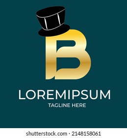 B letter with hat logo vector template