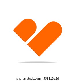 B Letter Heart Shape Logo Template Illustration Design. Vector EPS 10.