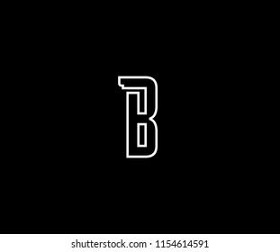 B Letter High Outline Monogram Logotype